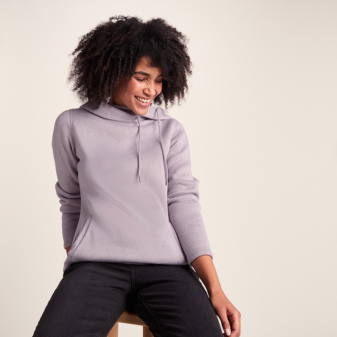 Acer Womens Oversized Supersoft Knitlook Fleece Hoody - Pale Lilac Marl