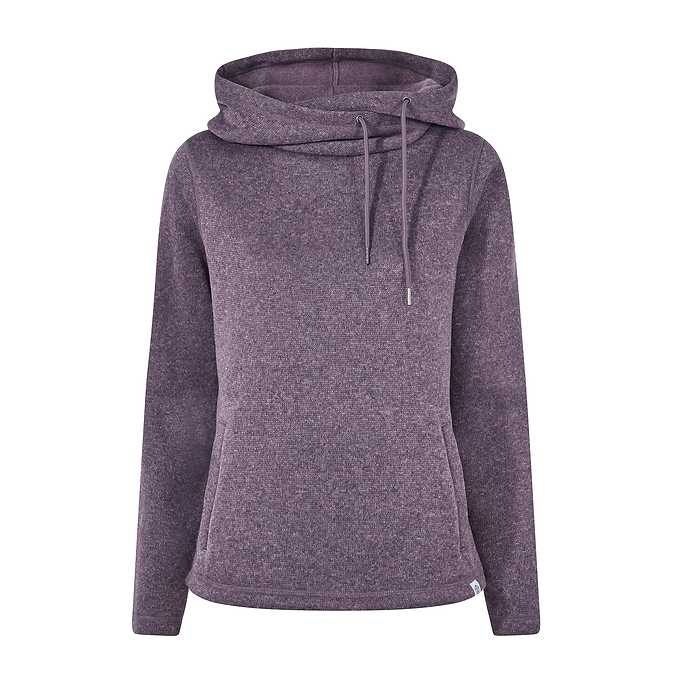 Acer Womens Oversized Supersoft Knitlook Fleece Hoody - Dusky Lilac Melange