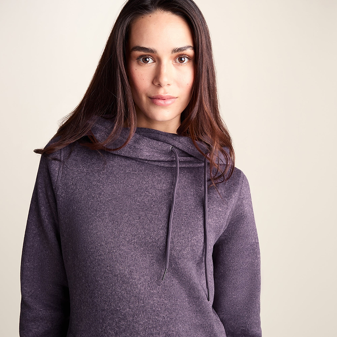 Acer Womens Oversized Supersoft Knitlook Fleece Hoody - Dusky Lilac Melange