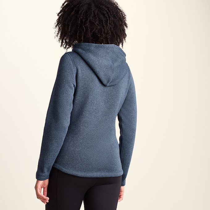 Acer Womens Oversized Supersoft Knitlook Fleece Hoody - Smokey Blue Melange