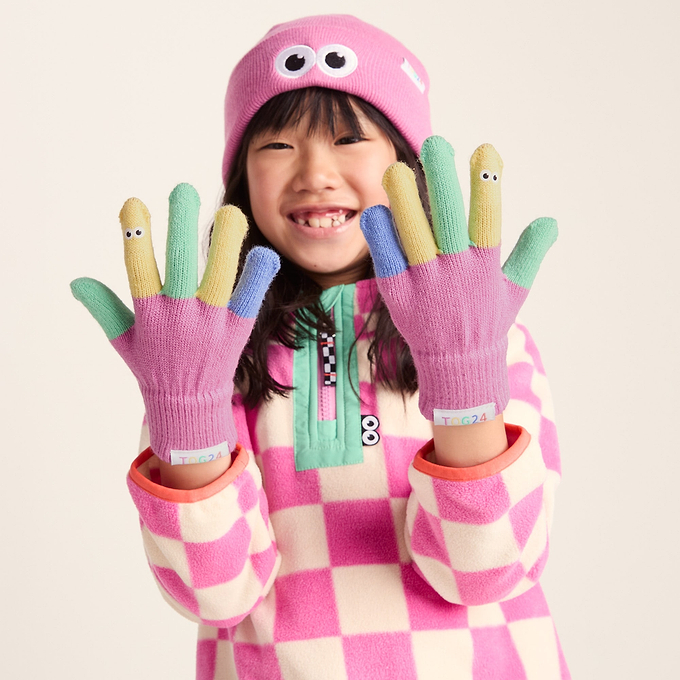 Adal Kids Shaun the Sheep Knit Gloves - Piglet Pink