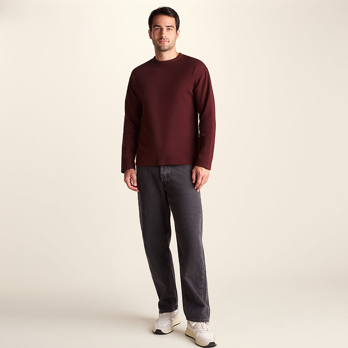 Ainsdale Mens Long Sleeve T-Shirt - Burnt Caramel