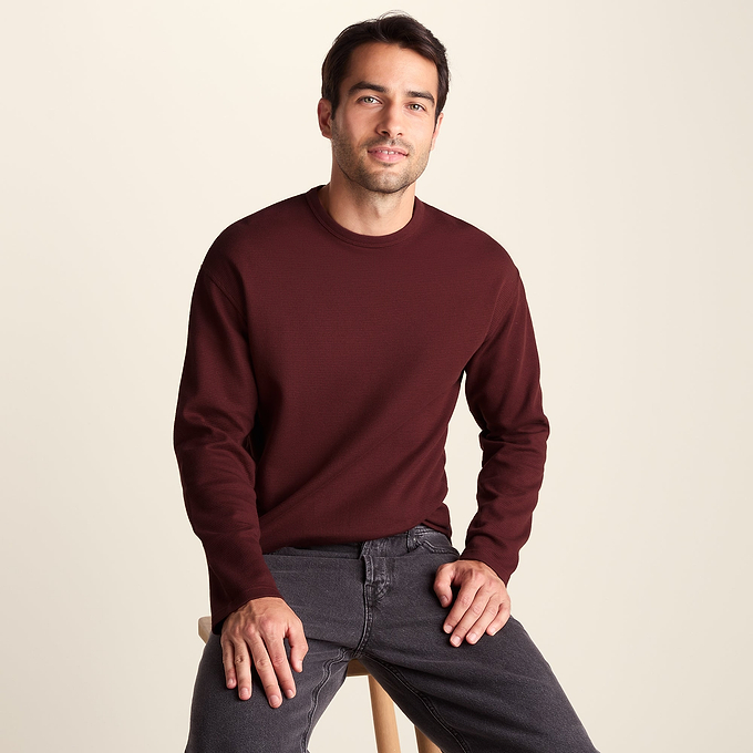 Ainsdale Mens Long Sleeve T-Shirt - Burnt Caramel