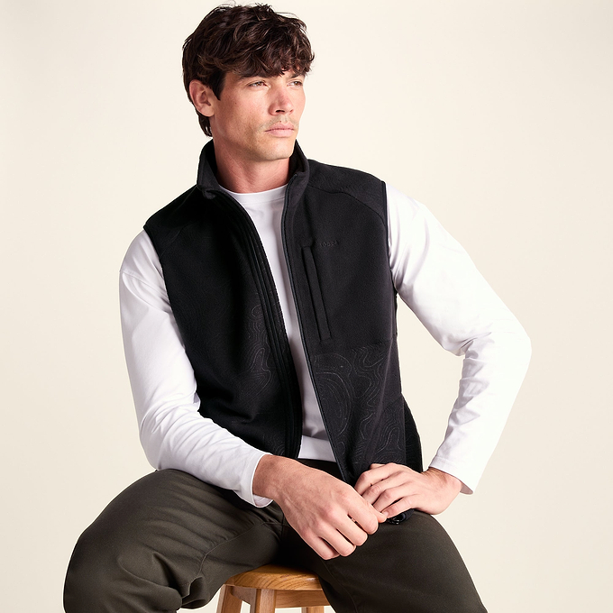 Ainsworth Mens Microfleece Gilet - Terrain Print
