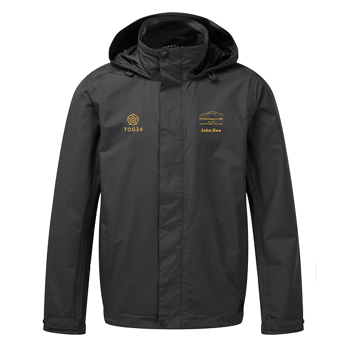 Porsche & Coffee Club Coupe Mens - Airton Waterproof Jacket Black