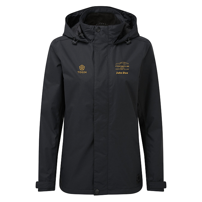 Porsche & Coffee Club Coupe Womens - Airton Waterproof Jacket Black
