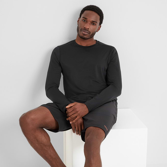 Aller Mens Long Sleeve Performance T-Shirt - Black