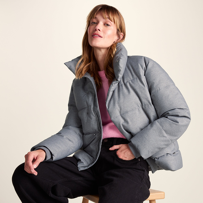 Allitt Womens Short Insulated Padded Jacket - Ice Grey Melange