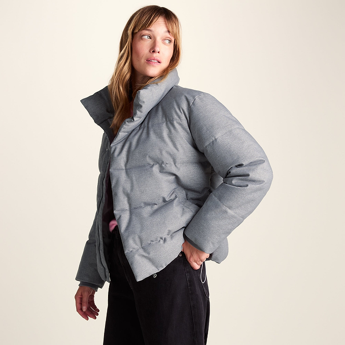 Allitt Womens Short Insulated Padded Jacket - Ice Grey Melange