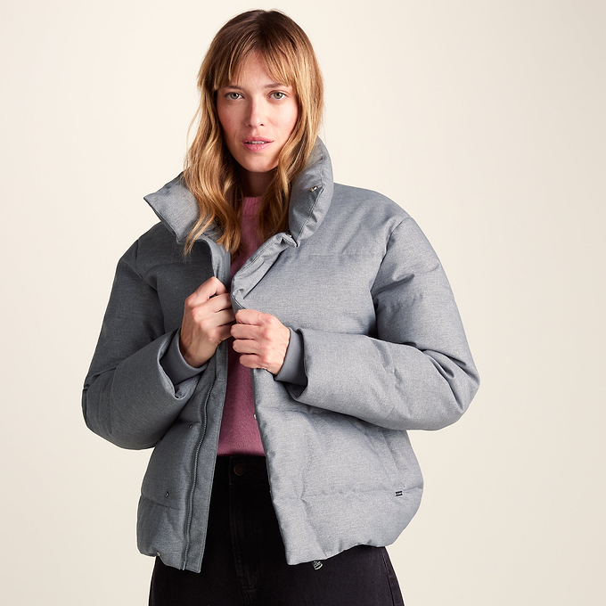 Allitt Womens Short Insulated Padded Jacket - Ice Grey Melange