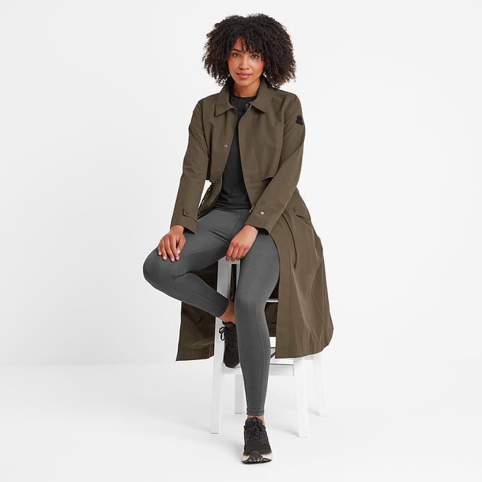 Alva Womens Waterproof Trench Coat - Khaki