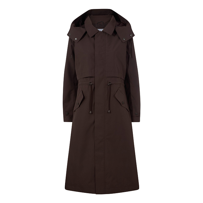 Alva Womens Waterproof Trench Coat - Chocolate Brown