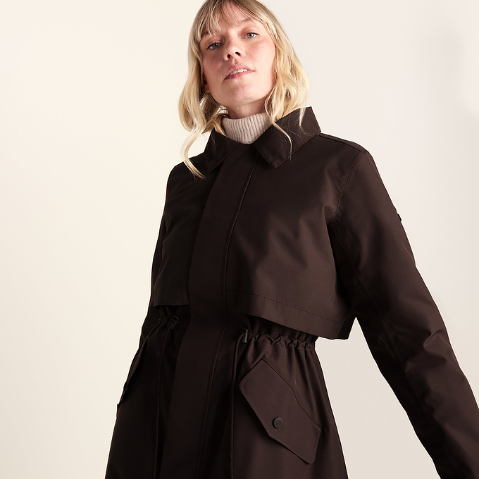 Alva Womens Waterproof Trench Coat - Chocolate Brown