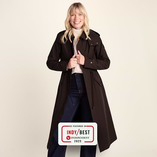 Alva Womens Waterproof Trench Coat - Chocolate Brown
