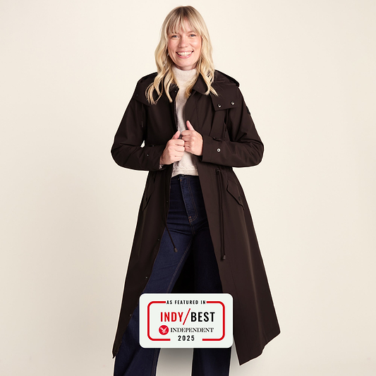 Alva Womens Waterproof Trench Coat - Chocolate Brown