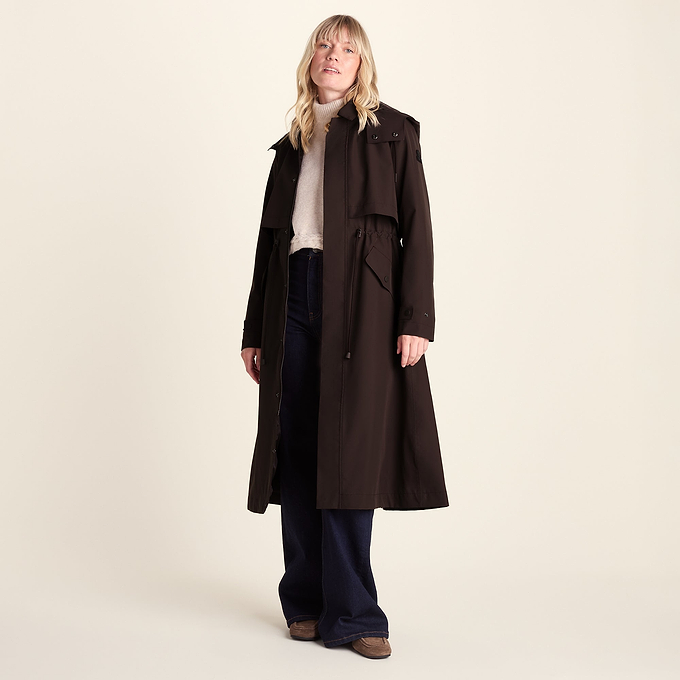 Alva Womens Waterproof Trench Coat - Chocolate Brown