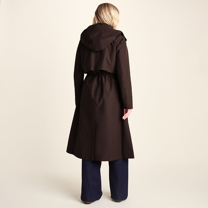 Alva Womens Waterproof Trench Coat - Chocolate Brown