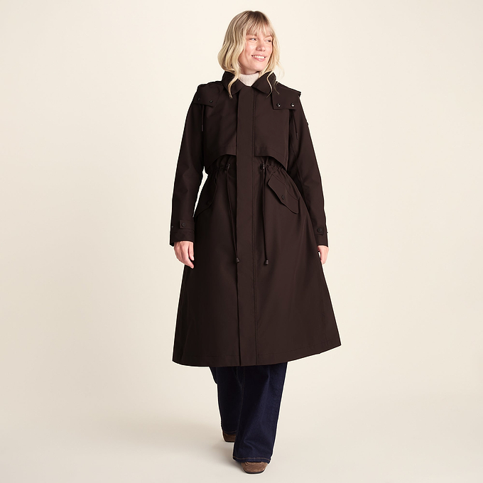 Alva Womens Waterproof Trench Coat - Chocolate Brown
