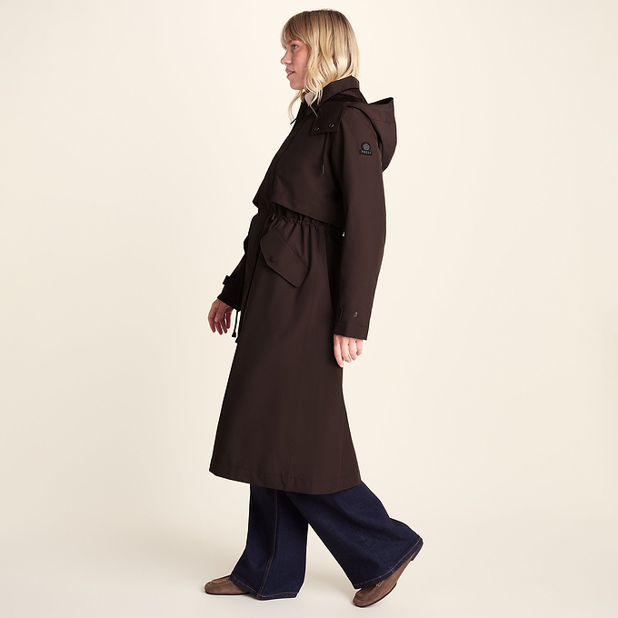 Alva Womens Waterproof Trench Coat - Chocolate Brown