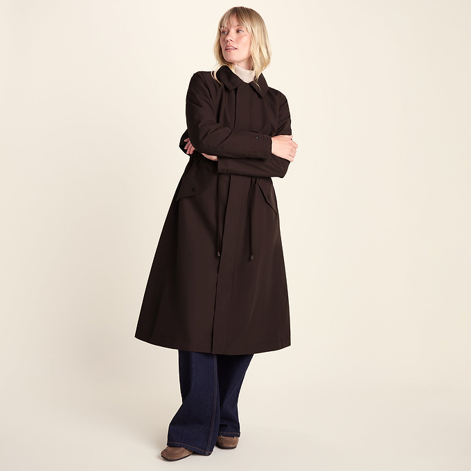 Alva Womens Waterproof Trench Coat - Chocolate Brown