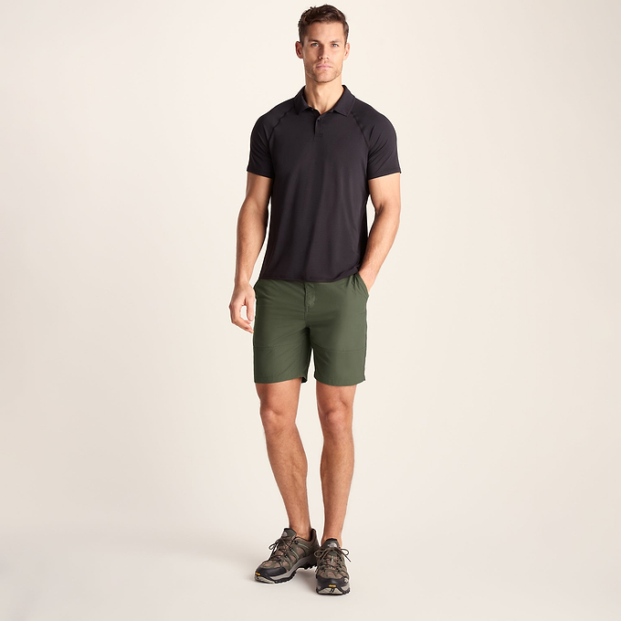Amble Mens Lightweight Ripstop Performance Shorts - Khaki