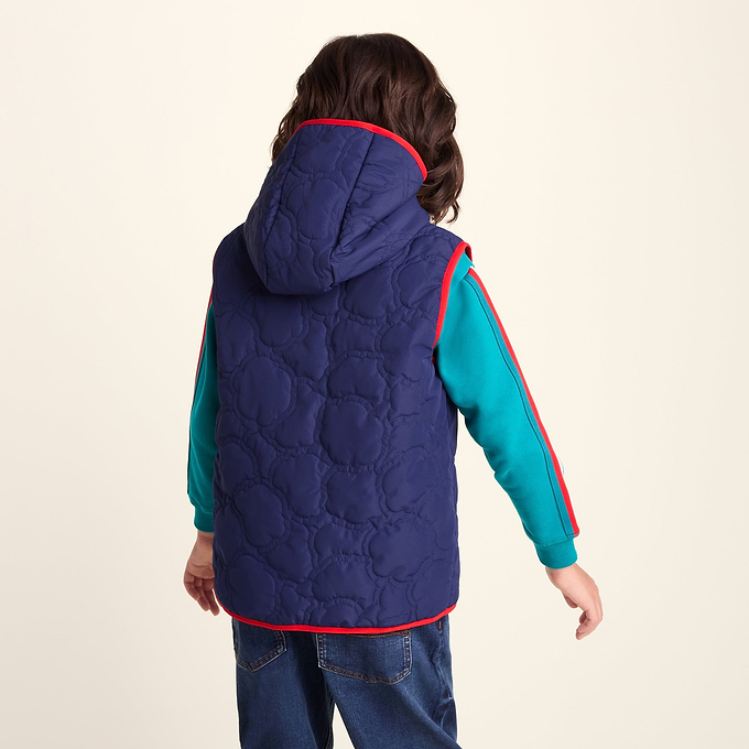 Ancon Shaun the Sheep Kids Insulated Quilted Gilet Microfleece Lining - Night Blue
