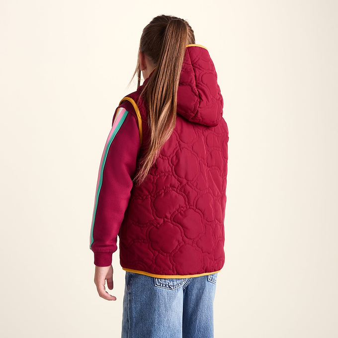 Ancon Shaun the Sheep Kids Insulated Quilted Gilet Microfleece Lining - Beetroot Red