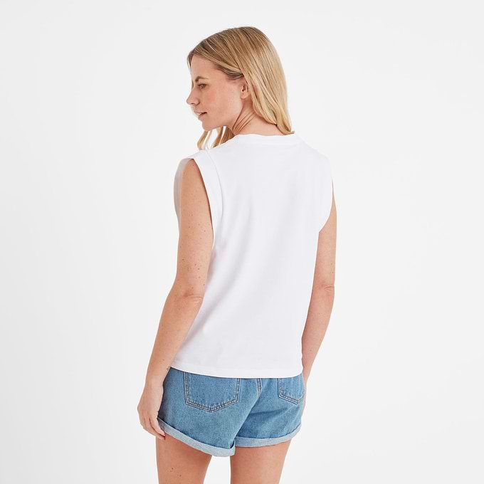 April Womens 100% Cotton Supersoft Boxy Fit Vest - Optic White