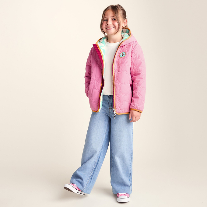 Arapawa Shaun the Sheep Kids Insulated Quilted Coat Microfleece Lining - Candy Floss Pink