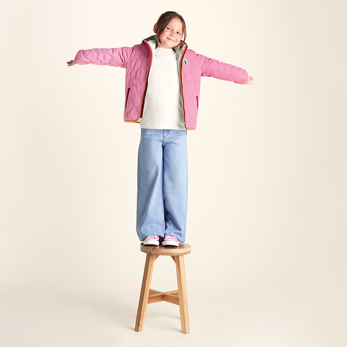 Arapawa Shaun the Sheep Kids Insulated Quilted Coat Microfleece Lining - Candy Floss Pink