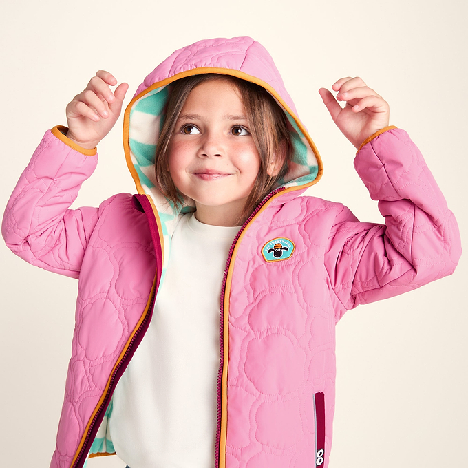Arapawa Shaun the Sheep Kids Insulated Quilted Coat Microfleece Lining - Candy Floss Pink