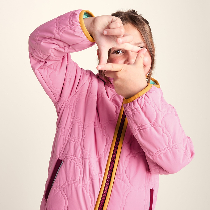 Arapawa Shaun the Sheep Kids Insulated Quilted Coat Microfleece Lining - Candy Floss Pink