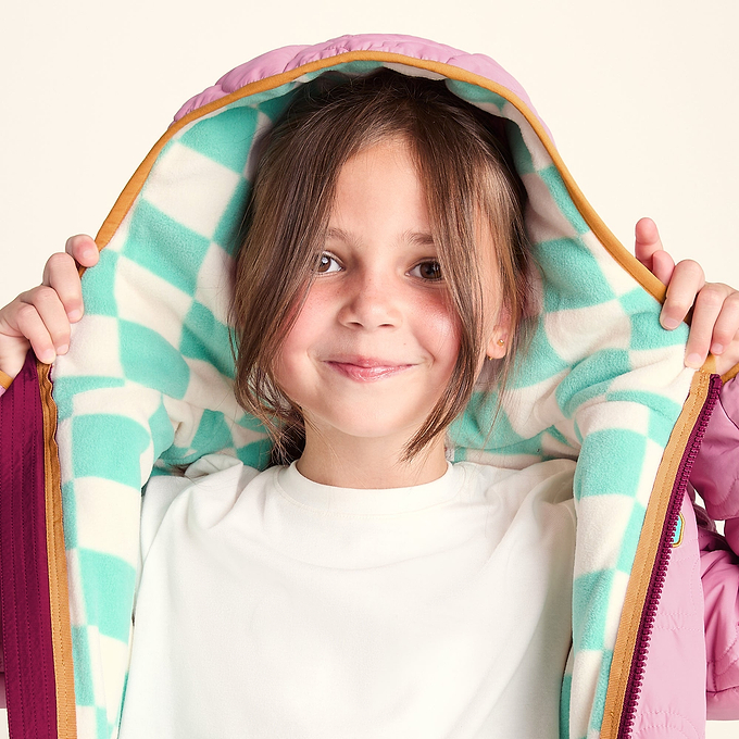 Arapawa Shaun the Sheep Kids Insulated Quilted Coat Microfleece Lining - Candy Floss Pink