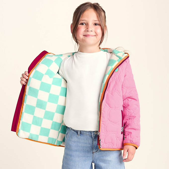 Arapawa Shaun the Sheep Kids Insulated Quilted Coat Microfleece Lining - Candy Floss Pink