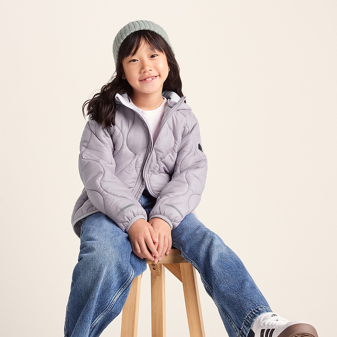 Arbor Kids Shower Resistant Padded Jacket - Lavender Grey