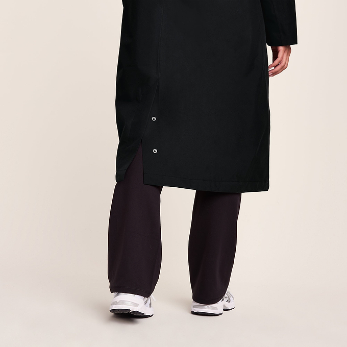 Ari Womens Longline Waterproof Insulated Trench Coat - Black
