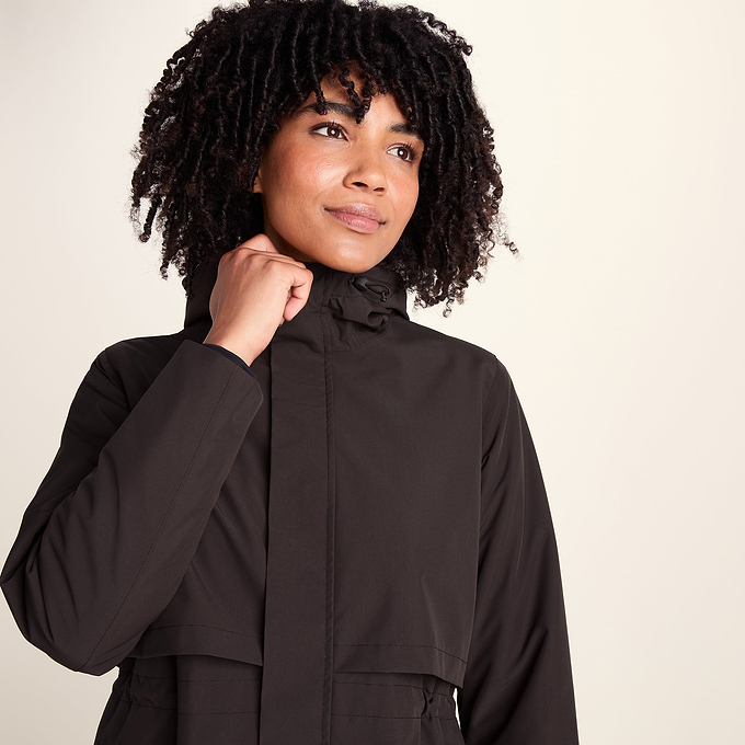 Ari Womens Longline Waterproof Insulated Trench Coat - Chocolate Brown