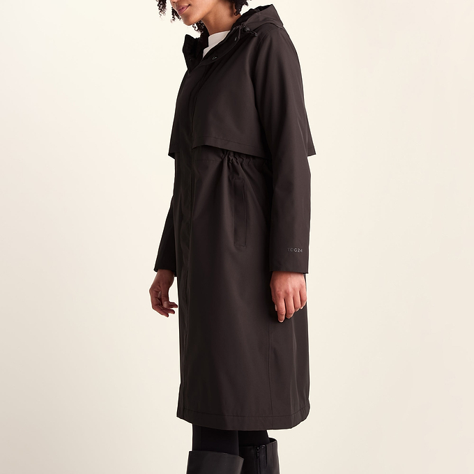 Ari Womens Longline Waterproof Insulated Trench Coat - Chocolate Brown