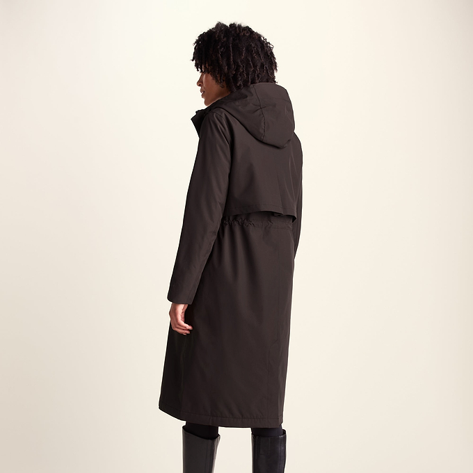 Ari Womens Longline Waterproof Insulated Trench Coat - Chocolate Brown