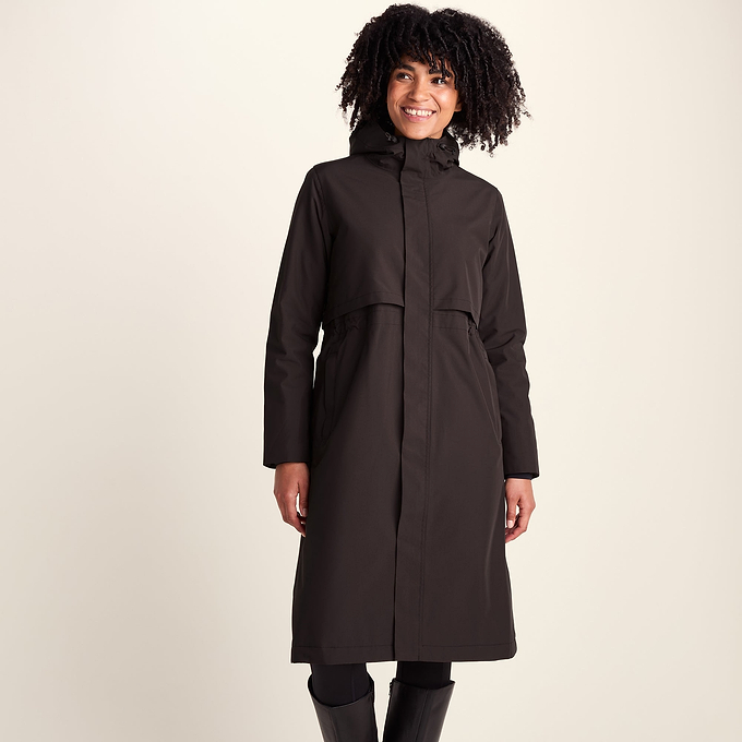 Ari Womens Longline Waterproof Insulated Trench Coat - Chocolate Brown