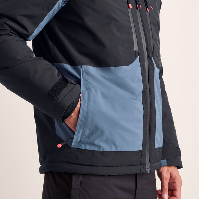 Avoriaz Mens Performance Waterproof Insulated Ski Jacket - Black/Fjord Blue