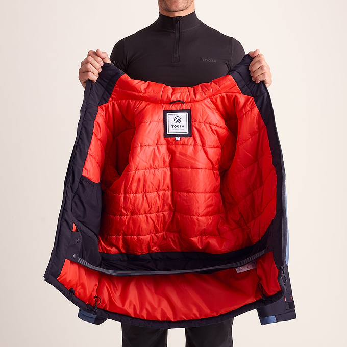 Avoriaz Mens Performance Waterproof Insulated Ski Jacket - Black/Fjord Blue