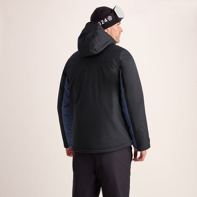 Avoriaz Mens Performance Waterproof Insulated Ski Jacket - Black/Fjord Blue