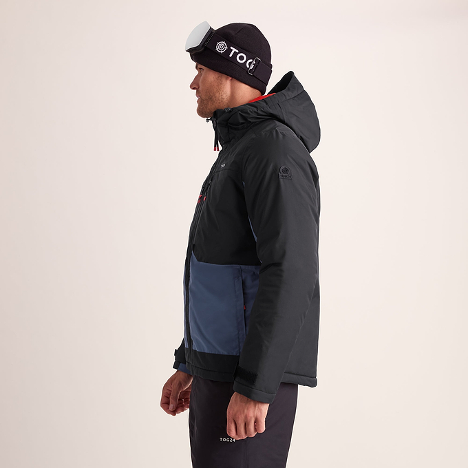 Avoriaz Mens Performance Waterproof Insulated Ski Jacket - Black/Fjord Blue