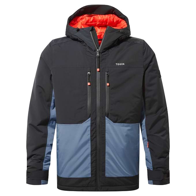Avoriaz Mens Performance Waterproof Insulated Ski Jacket - Black/Fjord Blue