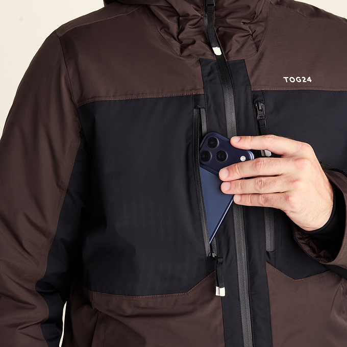 Avoriaz Mens Performance Waterproof Insulated Ski Jacket - Chocolate Brown