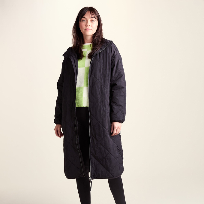 Banton Womens Oversized Shower Resistant Insulated Jacket - Black
