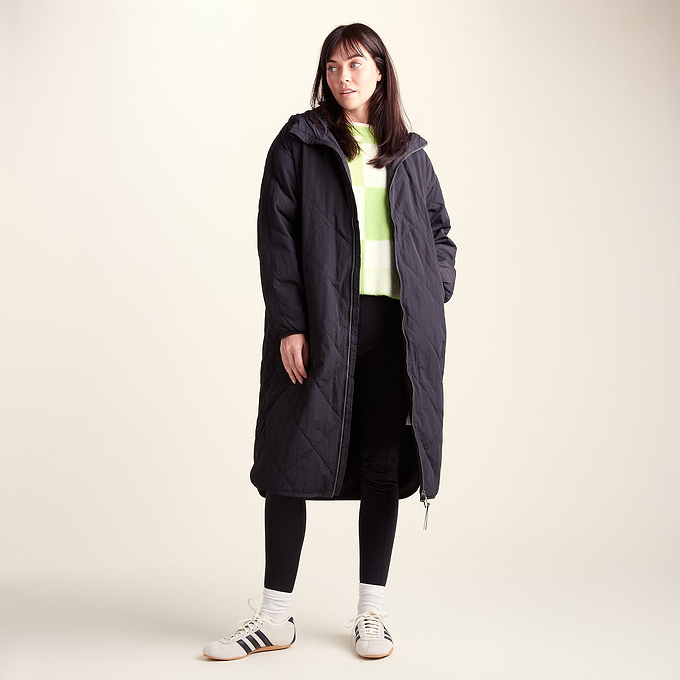 Banton Womens Oversized Shower Resistant Insulated Jacket - Black