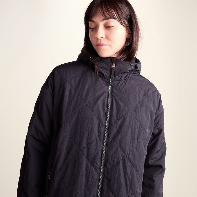 Banton Womens Oversized Shower Resistant Insulated Jacket - Black