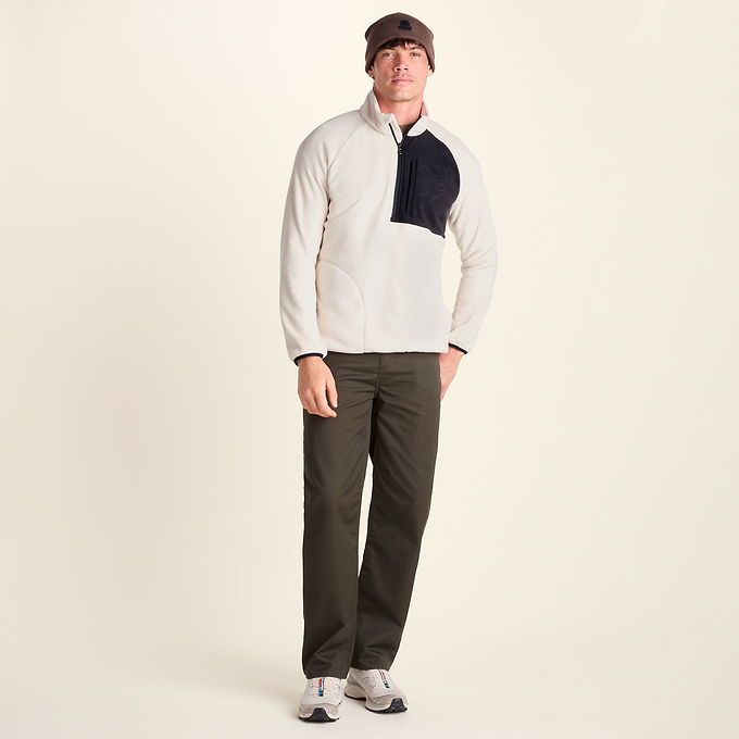 Barker Mens Midweight Microfleece Half Zip Pullover - Buttercream